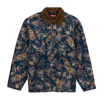 Supreme Quilted Paisley Jacket Navy Paisley (WORN)