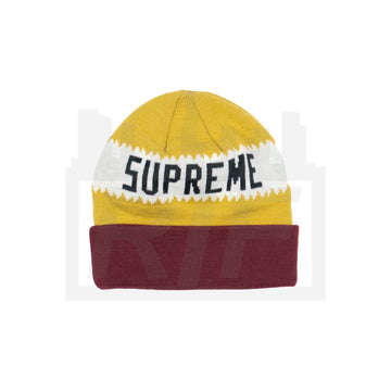 Supreme Logo Beanie Yellow/Red