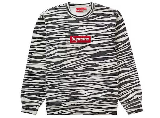 Supreme Box Logo Crewneck (FW22) Zebra